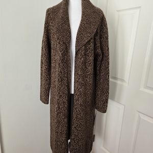 A. Giannetti 100% Cashmere Heavyweight Brown/Tan Long Sweater. (No Belt)